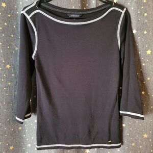 Tommy Hilfiger | Black Three Quarter Sleeve Top Medium